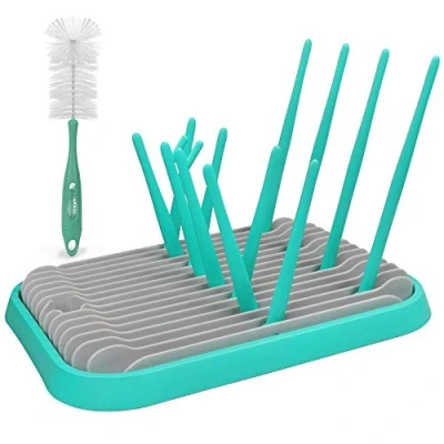 Image of Multi Function Feeding Bottle Drying Rack Cup Holder Baby Detachable Draining Tray Drain (Green)