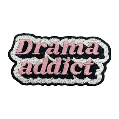 Image of Finally Home Iron On Patch Drama Addict Retro Pink Girly Patches, Funny Girl Patch, Sayings Sew