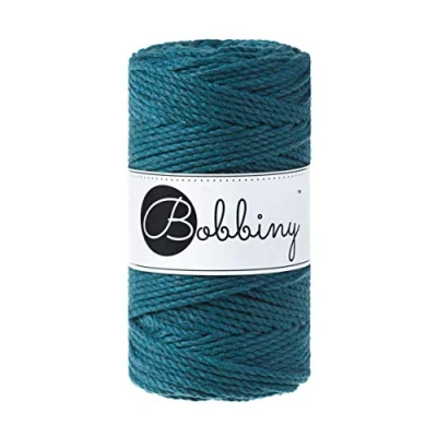 Image of Bobbiny Regular 3mm 3 Ply Macrame Cord (Peacock Blue) 100m