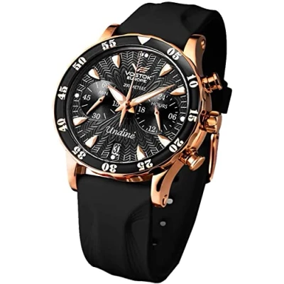 Image of Vostok Europe Women Analog Quartz Watch with Silicone Strap VK64 515B568