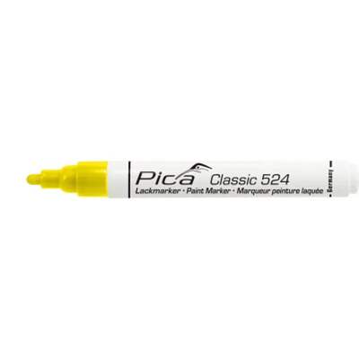 Image of Pica 524 44 Industrial Permanent Paint Marker Yellow Round Tip 2 4mm Fast Drying