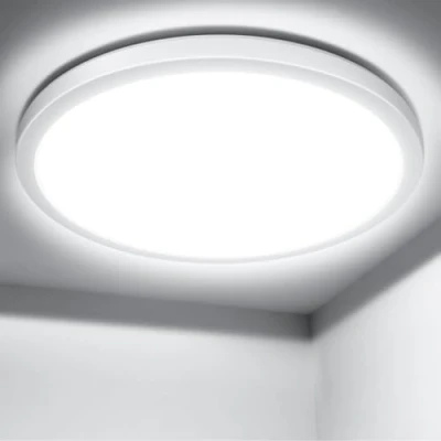Image of Lepro Bathroom Light, 18W 1800lm LED Ceiling Waterproof IP44, 2.6cm Ultra thin, 5000K, Round, Modern Flush Lighting for Bathroom, Kitchen, Bedroom, Hallway, Utility Room and More, Ø22cm