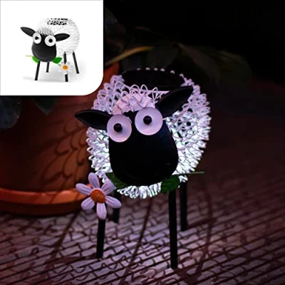 Image of Gadgy Dolly Sheep Solar Light Waterproof Garden Animal Ornaments Outdoor Lights for Sustainable Ornament