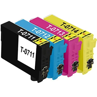 Image of KING OF FLASH 1 Full Sets Compatible Printer Ink Cartridges For T0715 x Cyan, Magenta, Yellow, Black