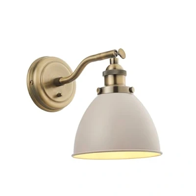 Image of National Lighting Vintage Wall Light, Industrial Lamp, Dimmable Switched Sconce Light for Living Room, Bar, Antique Brass, IP20 Rated (Not Included)