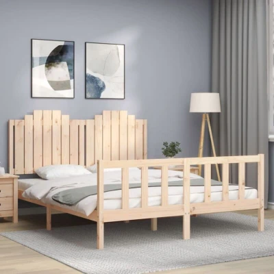 Image of Bed Frame without Mattress 160x200 cm Solid Wood Pine vidaXL