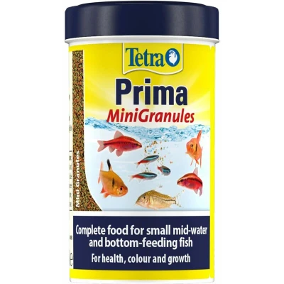 Image of Tetra Prima Fish Food Mini Granules , Complete for Small Mid Water and Bottom Feeding Fish, 100 ml