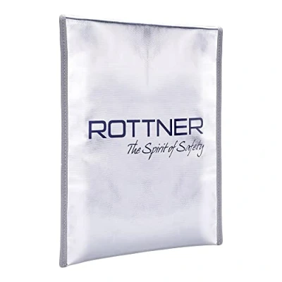 Image of Rottner Fire Retardant Document Pouch A4 Zipper Velcro Closure