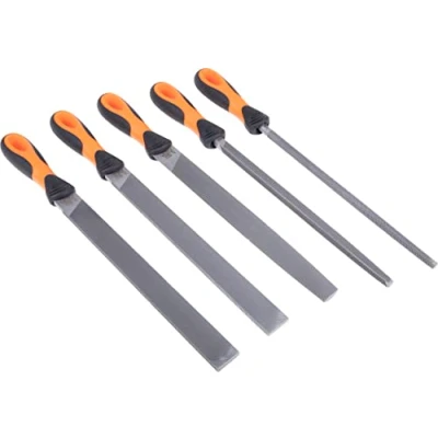 Image of Bahco 1 478 10 2 inch Assorted File Set with Handle , Orange