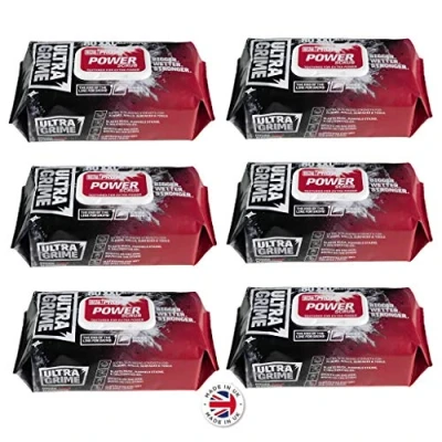 Image of Uniwipe X6 Ultragrime Textured Power Scrub Surface Cleaning Hand Wipes X80 PACK