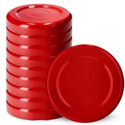 Image of KADAX Screw Lids for Jars, fi 38 mm Replacement Lids, Twist Off Metal Mason Bottles and Jars (Pack of 10, Red)
