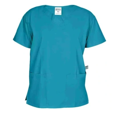 Image of Lynwood Unisex Medical Uniform Scrub Top V Neck with Short Sleeves Shirt For Professional Men and Women Professional, Hospital Work Wear, Dental &amp; Tunics (Teal,3XL)