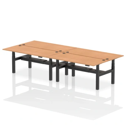 Image of Air B2B 1800x800mm Height Adjustable 4P Bench Desk CP Oak/Black