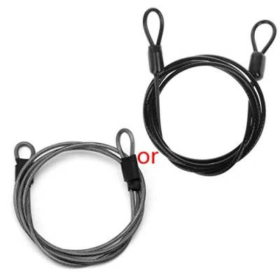 Image of qiuxiaoaa 100Cmx2Mm Cycling Sport Security Loop Cable Lock Bikes Bicycle Scooter U Code Black