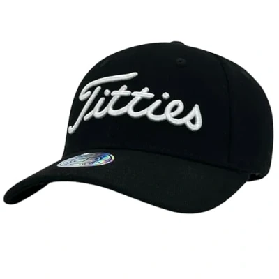 Image of Power Golf Classic Titties Dat Hat Cap with Adjustable Strapback Plain Black
