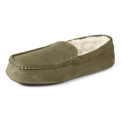 Image of Amazon Essentials Men&#039;s Moccasin Slipper, Dark Olive Microsuede, 13 UK