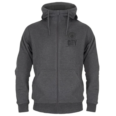 Image of MANCHESTER CITY FC Official Football Gift Mens Fleece Zip Hoody Grey XXL