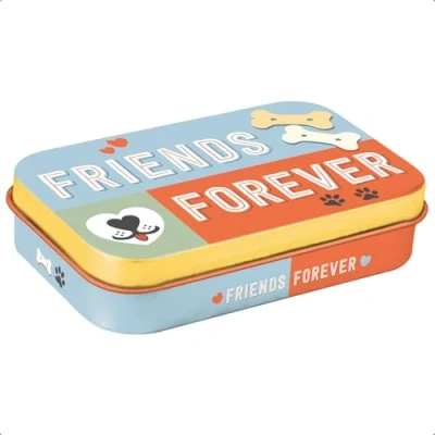 Image of Nostalgic Art Retro Treat Tin, 6 x 9.5 2 cm, Paw Sign Friends Forever Gift Idea for Dog Owners, Vintage Design