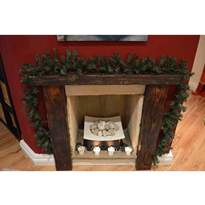 Image of Pack of Four 270cm (9ft) x 25cm Green Canadian Pine Christmas Garland Decoration Plain