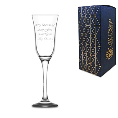 Image of Personalised Engraved 190ml Vals Vintage Champagne Flute, Gift Boxed, Perfect for Any Prosecco Lover
