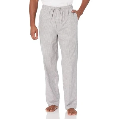 Image of Amazon Essentials Men&#039;s Straight Fit Woven Pyjama Bottoms, Grey Plaid, XXL