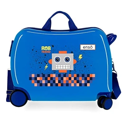 Image of Enso Rob Friend Children&#039;s Suitcase Blue 50 x 38 20 cm Rigid ABS Side Combination Lock 34L 1.8 kg 4 Wheels Hand Luggage