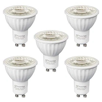Image of Pack of 5 GU10 LED Bulbs 9W 700 Lumens 6400K Cool Light