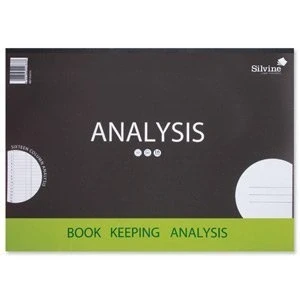 Image of Silvine Analysis Pad 80 Pages 16 Column Landscape A3 Ref A3A16 [Pack of 3]