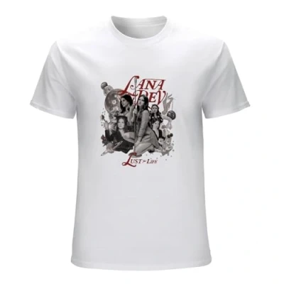 Image of ERDANGJIA Lana Del Rey Unisex T Shirt White Mens Top Tee XL
