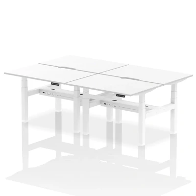Image of Air B2B 1200x800 Adjustable 4P Bench Desk Scalloped White/White