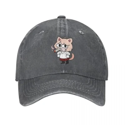 Image of CBLdF Hat Fashion Hip Hop Retro Arc Funny Neko Memes Baseball Cap Unisex Distressed Denim Headwear Outdoor Summer Gift Birthday