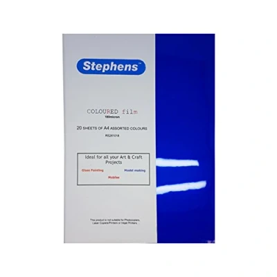 Image of Stephens Film Multicoloured 180µm, 20 Sheets, Assorted, A4