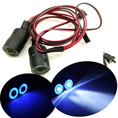 Image of AXspeed 17mm 2 Leds Angel Eyes LED Light Headlights/Taillight for 1:10 RC Crawler Car (Blue+White)