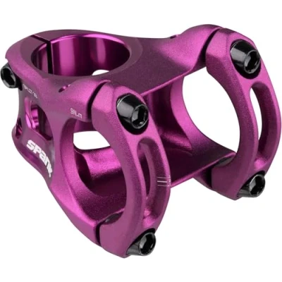Image of SPANK Split Enduro Trail Shotpeen Anodized Bicycle Stem (43mm), Universal Fit, Cycling Stem, Mountain Bike Bar Clamp, CNC optimised (Purple)