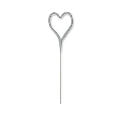 Image of Unique Party 37410 Glitz Silver Heart Shaped Sparkler Candle
