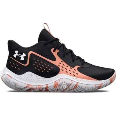 Image of Under Armour Unisex UA Jet &#039;23 Basketball Shoe, Black/Bubble Peach/White, 10 UK