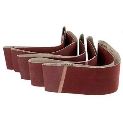 Image of 5Pcs Cloth Sanding Belts 75mm x 533mm Paper Assortment 320 Grit