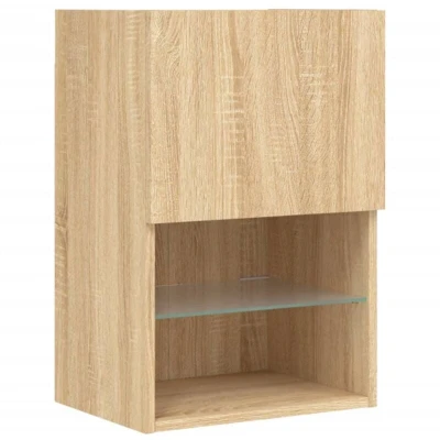 Image of vidaXL TV Cabinet with LED Lights Sonoma Oak 40.5x30x60 cm