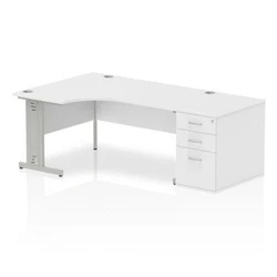 Image of Impulse 1600 Left Hand Wire Managed Workstation 800 Pedestal