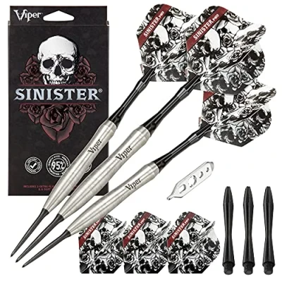 Image of Viper by GLD Products Sinister 95% Tungsten Steel Tip Darts, 24 Grams,Silver,23 3809