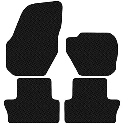 Image of Carsio Car Mats For Volvo XC60 2008 2017 3mm 4pc Set Tailored Fit Rubber Floor Mat Complete Accessory Black Custom Fitted Anti Slip Backing, Heavy Duty &amp; Waterproof