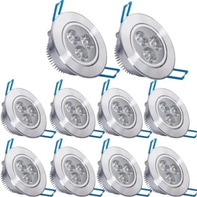 Image of Pocketman Pack of 10, 110V 3W LED Ceiling Light Downlight,Warm White Spotlight Lamp Recessed Lighting Fixture,with Driver
