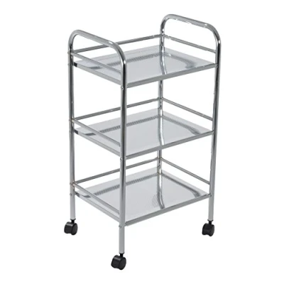 Image of Aspect BR013 BATHROOM/KITCHEN STORAGE LUCY 3 TIER SHELF TROLLEY CHROME FINISH, Metal, 40x32x74cm