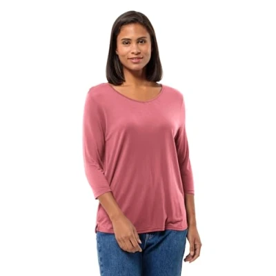 Image of Jack Wolfskin Women&#039;s Mola 3/4 T W Shirt, Soft Pink, Large