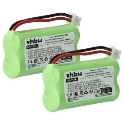 Image of vhbw 2 Pack 700mAh (2.4V) NiMH Battery Compatible with Siemens Gigaset A260 Trio, A265, A345 Cordless Landline Phone Replacement for V30145 K1310 X359, X383