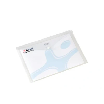 Image of Rexel Popper Wallet A4 with Durable Polypropylene, White, Pack of 5