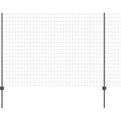 Image of vidaXL Euro Fence with 10 U Posts Grey 1,6x10 m Steel