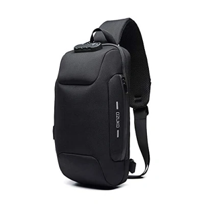 Image of OZUKO Sling Cross Body Backpack, USB Anti Theft Men&#039;s Chest Bag Casual Shoulder