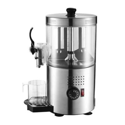 Image of Stalwart 3 Litre Commercial Hot Chocolate Dispenser, Drinks Warmer with Dual Thermostat and Stirring Paddles in Silver, Soup, Gravy, Mulled Wine or