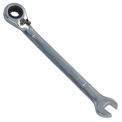 Image of 8mm Reversible Cranked Offset Ratchet Combination Spanner Wrench 72 Teeth